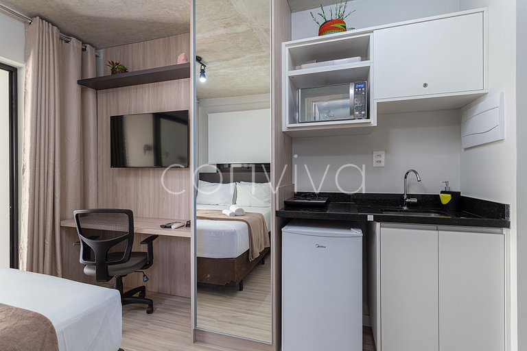 VNBR0717 Apto de 20m² c/ home office no Bom Retiro