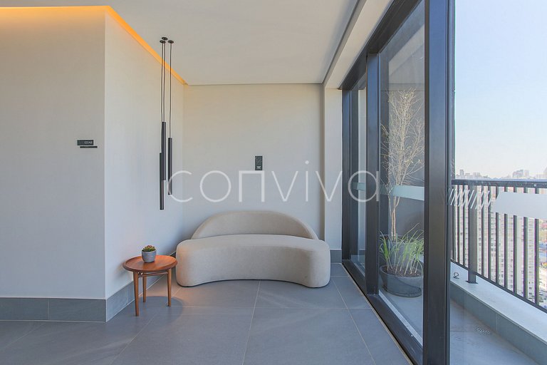 FEP034 Piscina e home office em Pinheiros p/ 03 hospedes