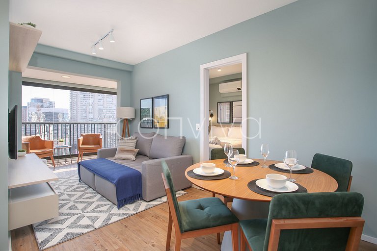 FEP124 Apto em Pinheiros c/ vaga p/ 03 hospedes