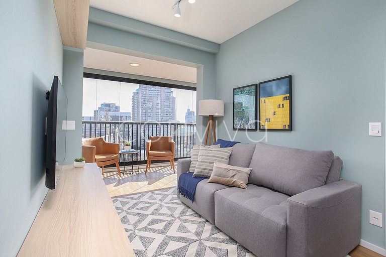 FEP124 Apto em Pinheiros c/ vaga p/ 03 hospedes