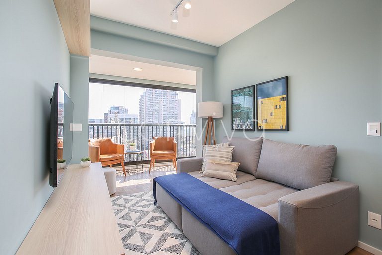 FEP124 Apto em Pinheiros c/ vaga p/ 03 hospedes