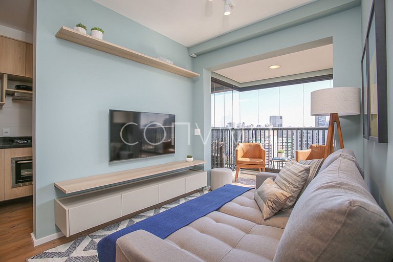 FEP124 Apto em Pinheiros c/ vaga p/ 03 hospedes