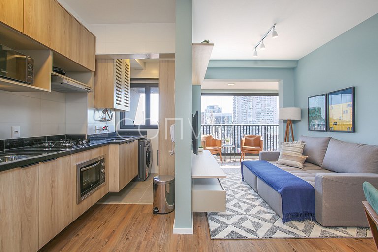 FEP124 Apto em Pinheiros c/ vaga p/ 03 hospedes