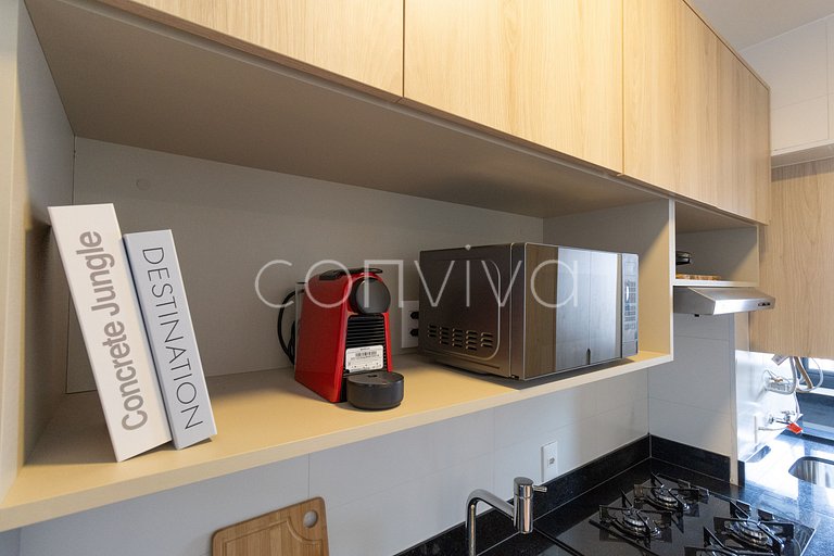 FEP124 Apto em Pinheiros c/ vaga p/ 03 hospedes