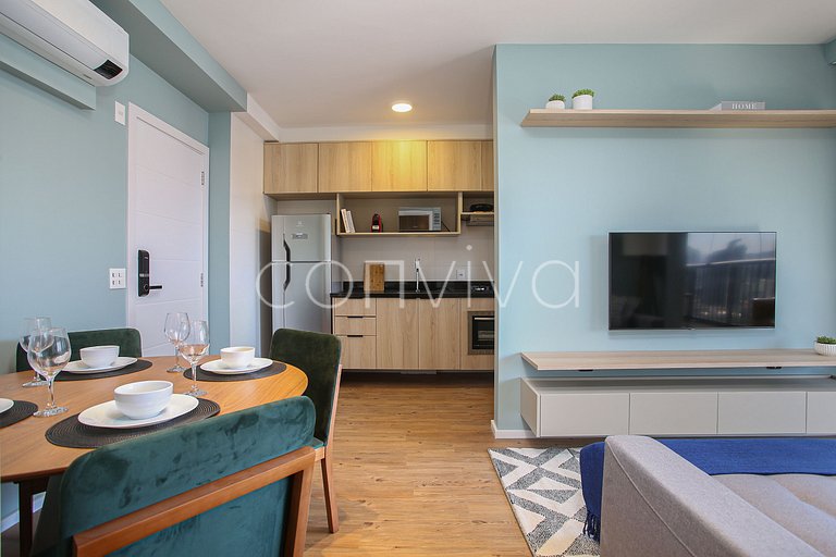 FEP124 Apto em Pinheiros c/ vaga p/ 03 hospedes