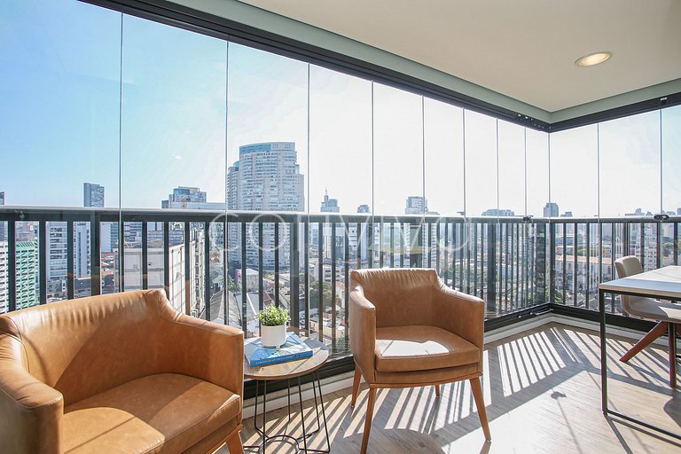 FEP124 Apto em Pinheiros c/ vaga p/ 03 hospedes