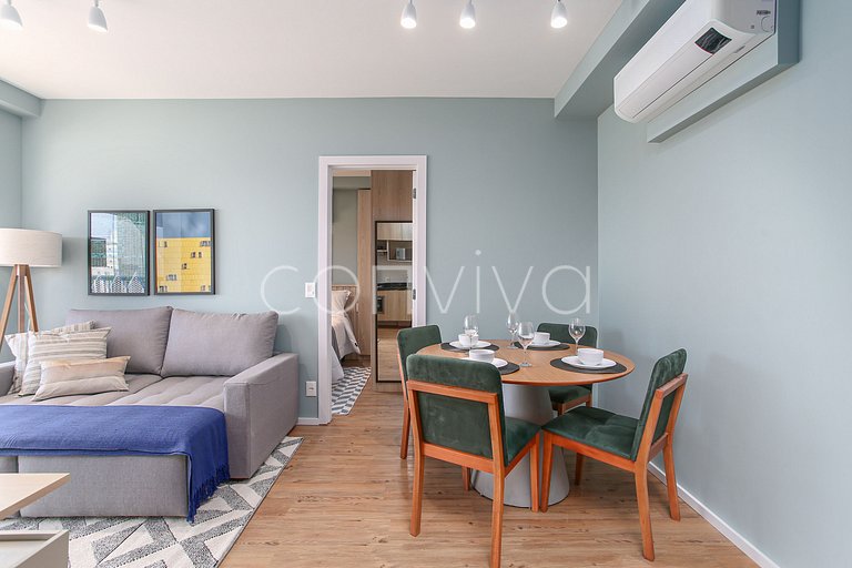 FEP124 Apto em Pinheiros c/ vaga p/ 03 hospedes