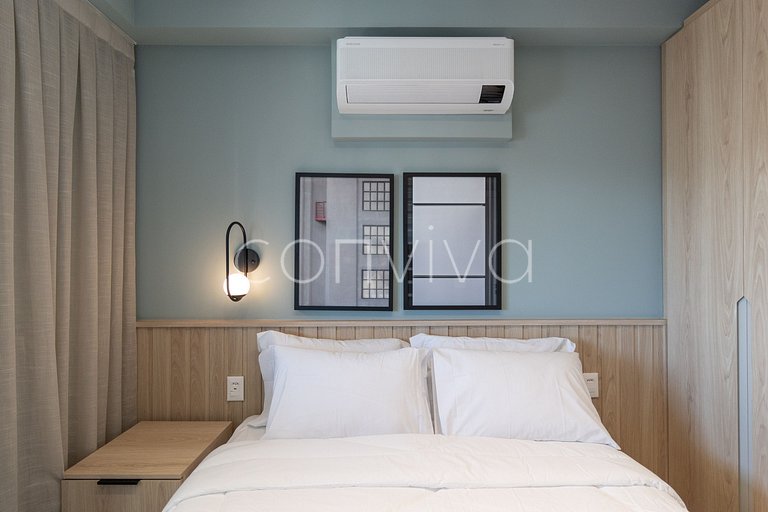 FEP124 Apto em Pinheiros c/ vaga p/ 03 hospedes