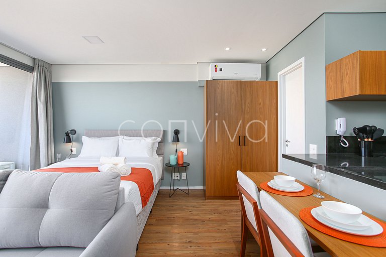 JCK1606 Studio com vista privilegiada ao Jockey
