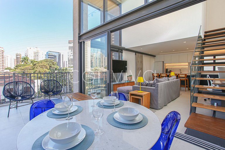 HI021 Huma Itaim Premium: Duplex 89m² c/ varanda