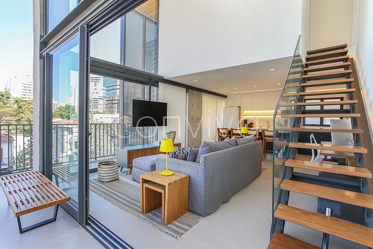 HI021 Huma Itaim Premium: Duplex 89m² c/ varanda