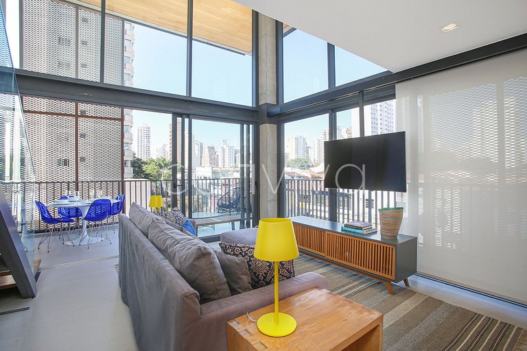 HI021 Duplex de design exclusivo no Huma Itaim