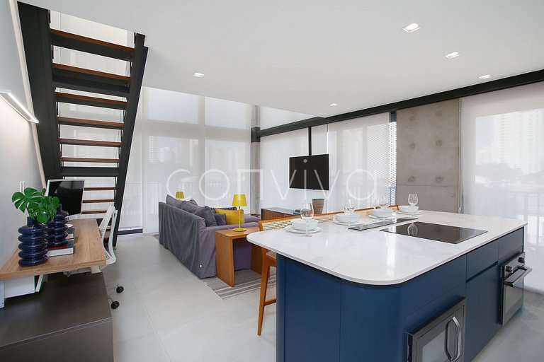 HI021 Duplex de design exclusivo no Huma Itaim