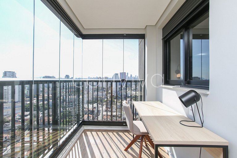 FEP034 Piscina e home office em Pinheiros p/ 03 hospedes