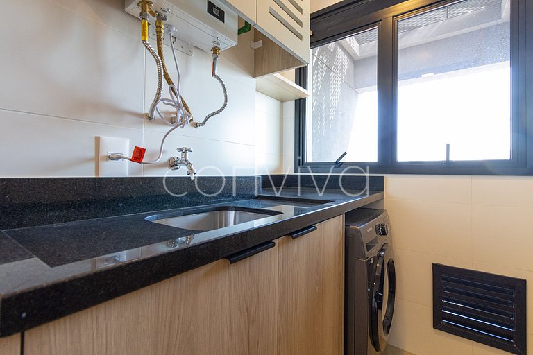 FEP034 Piscina e home office em Pinheiros p/ 03 hospedes