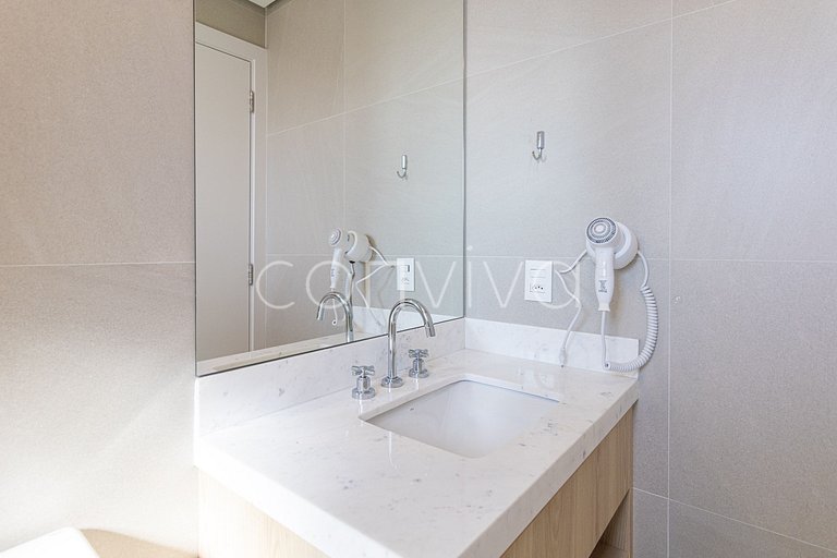 FEP034 Piscina e home office em Pinheiros p/ 03 hospedes