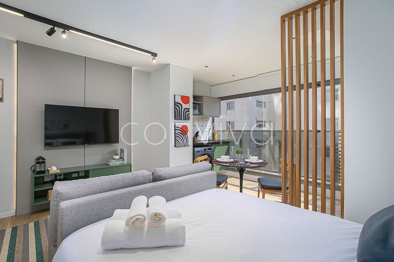 DSG0911 Apt no Itaim | Piscina, lava & seca e wifi