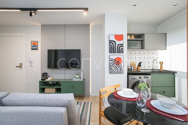 DSG0911 Apt no Itaim | Piscina, lava & seca e wifi