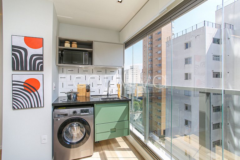 DSG0911 Apt no Itaim | Piscina, lava & seca e wifi