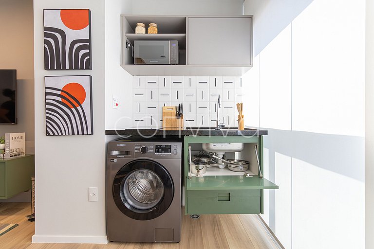 DSG0911 Apt no Itaim | Piscina, lava & seca e wifi