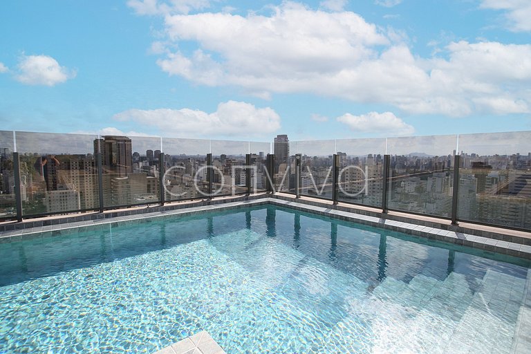 DSG0911 Apt no Itaim | Piscina, lava & seca e wifi