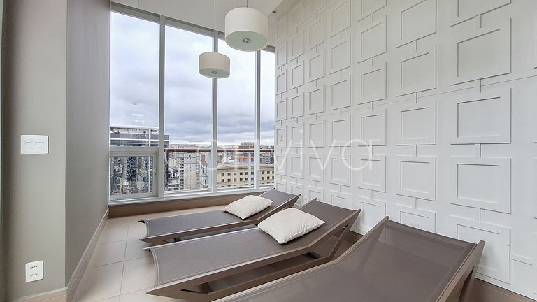 HOE1201 Apt c/ adega e vista livre na Vila Olímpia