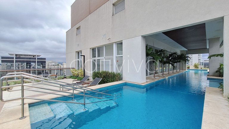 HOE1201 Apt c/ adega e vista livre na Vila Olímpia