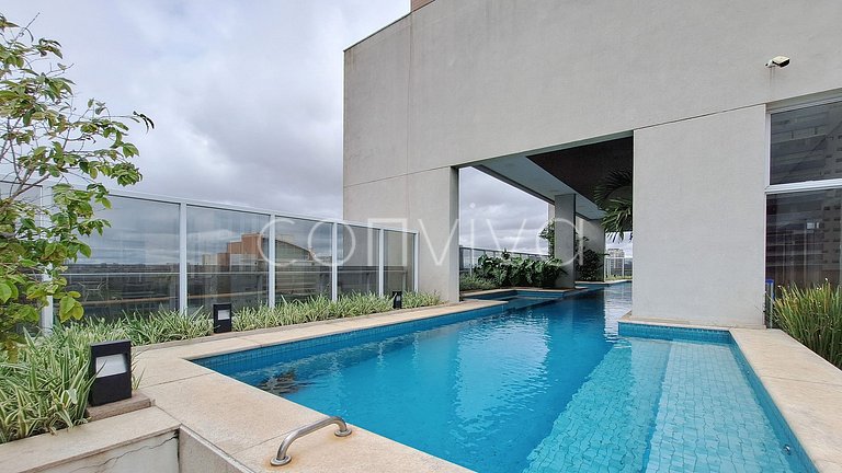 HOE1201 Apt c/ adega e vista livre na Vila Olímpia