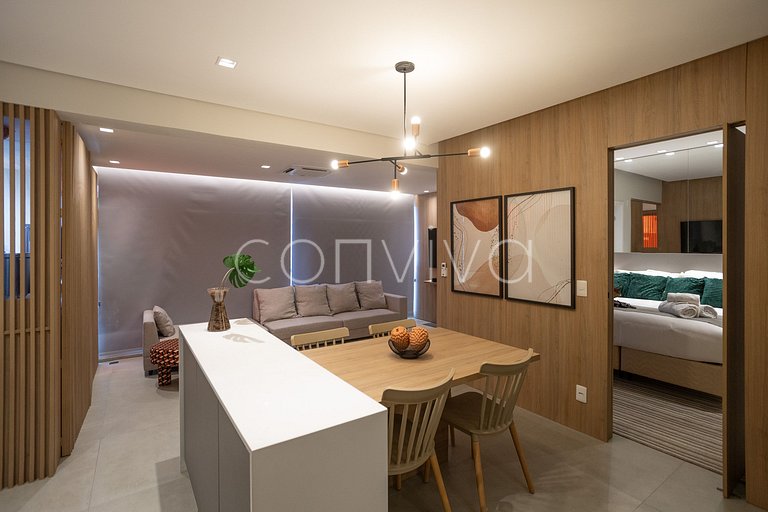 HOE1201 Apt c/ suíte e vista livre na Vila Olímpia