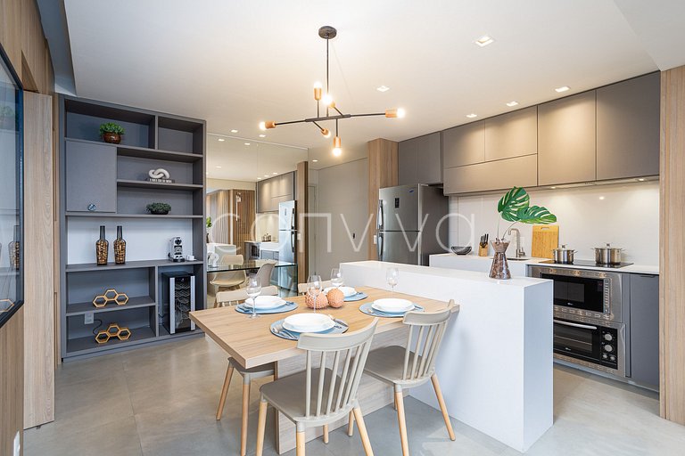 HOE1201 Apt c/ adega e vista livre na Vila Olímpia