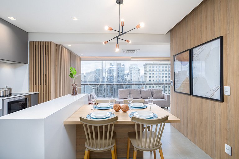 HOE1201 Apt c/ adega e vista livre na Vila Olímpia