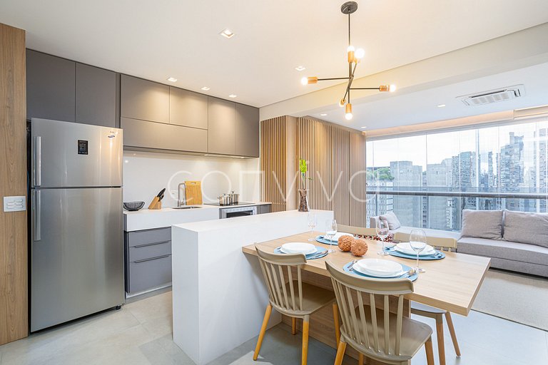 HOE1201 Apt c/ suíte e vista livre na Vila Olímpia