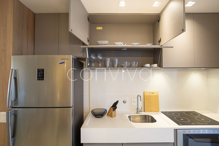 HOE1201 Apt c/ suíte e vista livre na Vila Olímpia