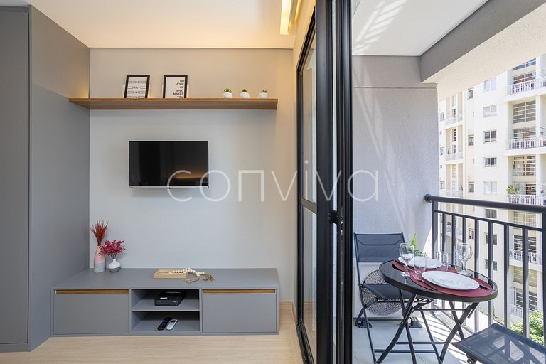 NOP609 Studio c/ varanda prox. ao Allianz Park