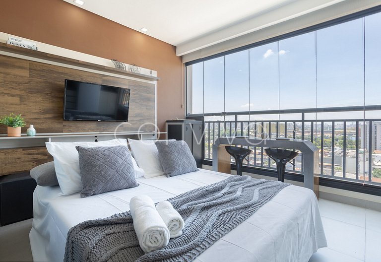 VNBR1507 30m² c/varanda no Bom Retiro p/4 hóspedes