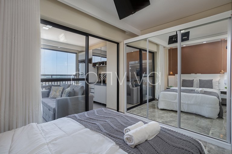 VNBR1507 30m² c/varanda no Bom Retiro p/4 hóspedes