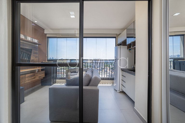 VNBR1507 30m² c/varanda no Bom Retiro p/4 hóspedes