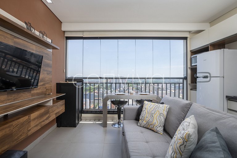 VNBR1507 30m² c/varanda no Bom Retiro p/4 hóspedes