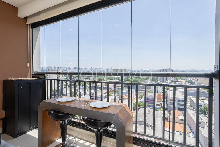 VNBR1507 30m² c/varanda no Bom Retiro p/4 hóspedes