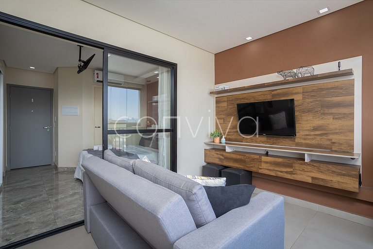 VNBR1507 30m² c/varanda no Bom Retiro p/4 hóspedes