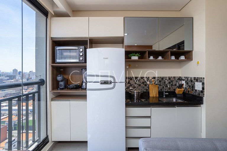 VNBR1507 30m² c/varanda no Bom Retiro p/4 hóspedes