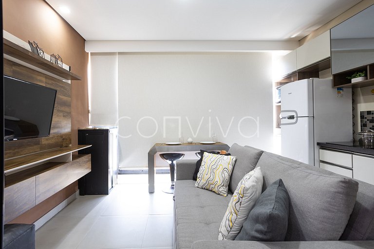 VNBR1507 30m² c/varanda no Bom Retiro p/4 hóspedes