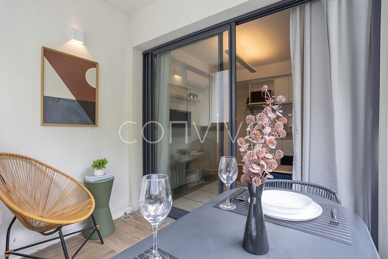 WM031 Apt c/ AC, cozinha equipada e Wi‑Fi | Moema