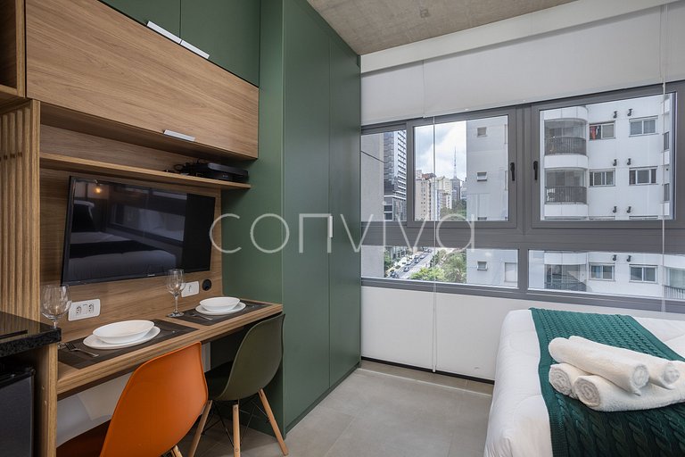 ONL0808 Studio charmoso e compacto no Jardins