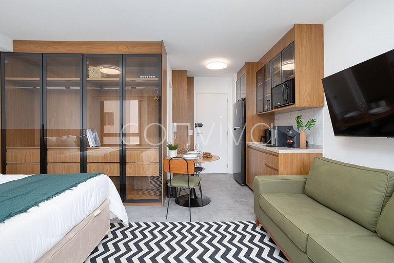 CAP711 Studio Moderno e Completo em Pinheiros