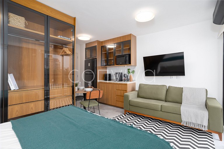 CAP711 Studio Moderno e Completo em Pinheiros