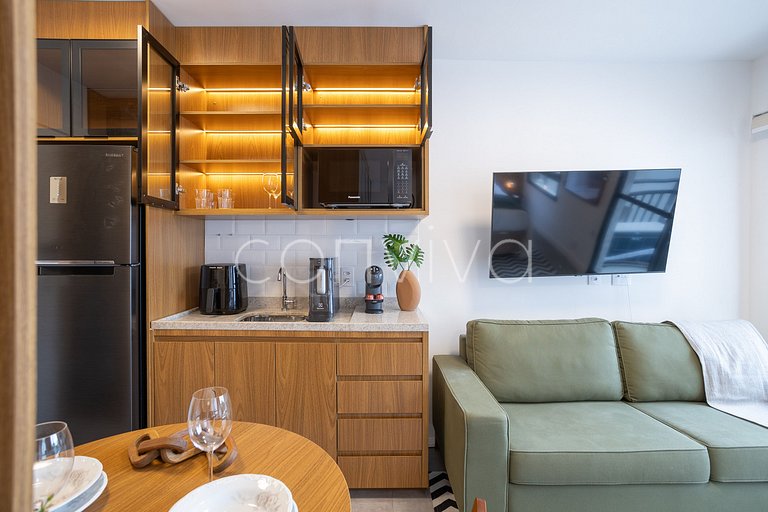 CAP711 Apto contemporâneo completo em Pinheiros