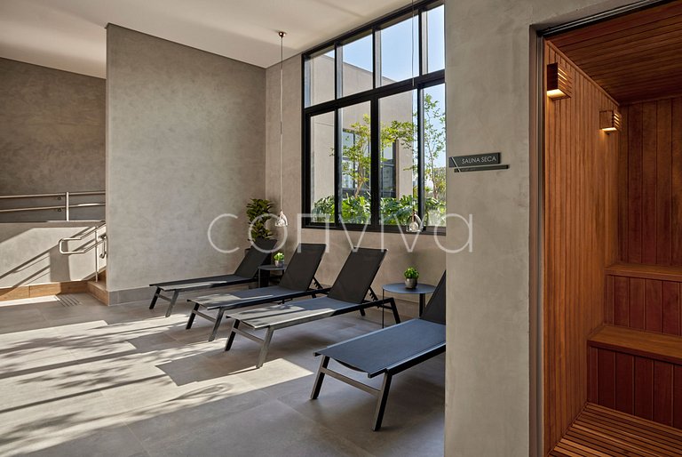 FEP034 Piscina e home office em Pinheiros p/ 03 hospedes