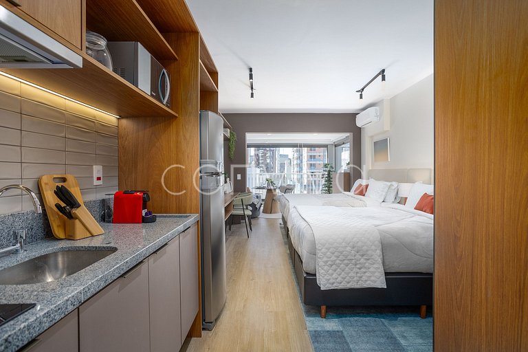 NAG1401 camas queen | varanda c/ vista | Pinheiros