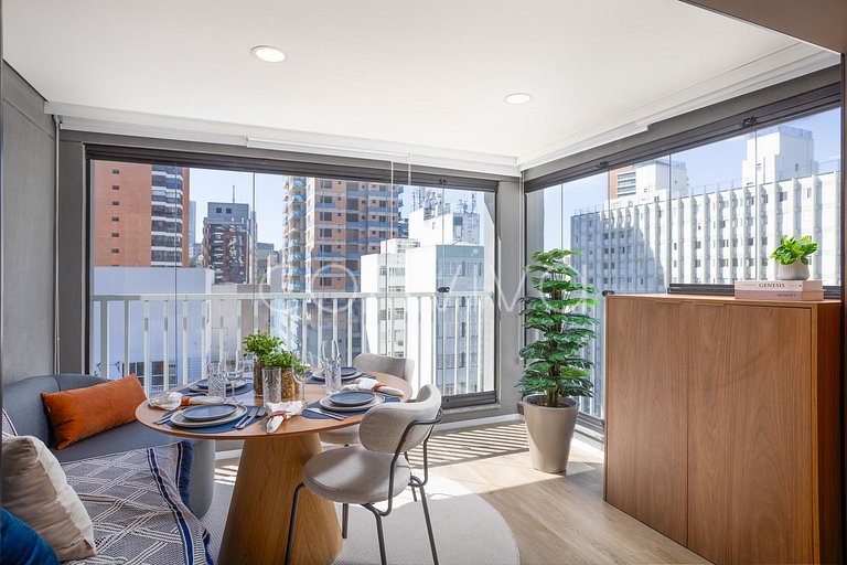 NAG1401 camas queen | varanda c/ vista | Pinheiros